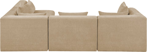 Willow 114" Beige Chenille Fabric Upholstered 4Pc. Sectional, 4-Piece (Style 2)