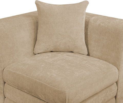 Willow 114" Beige Chenille Fabric Upholstered 5Pc. Sectional, 5-Piece (Style 2)