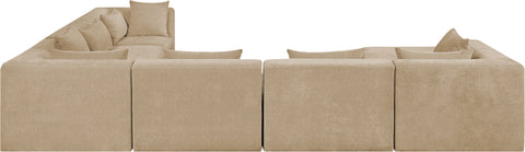 Willow 152" Beige Chenille Fabric Upholstered 7Pc. Sectional, 7-Piece