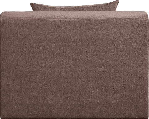 Willow Brown Chenille Fabric Upholstered Armless Chair, 1 Piece