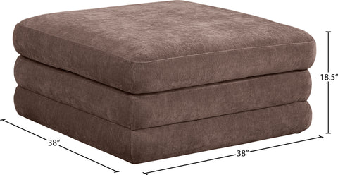 Willow Brown Chenille Fabric Upholstered Ottoman, 1 Piece