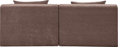 Willow 76" Brown Chenille Fabric Upholstered Sofa, 2-Piece