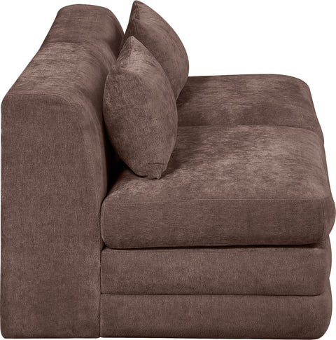Willow 76" Brown Chenille Fabric Upholstered Sofa, 2-Piece