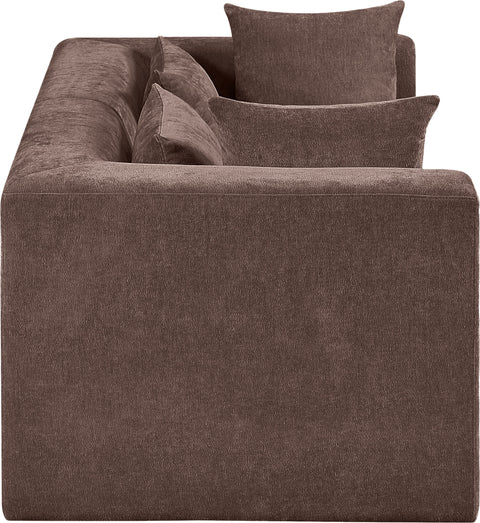 Willow 76" Brown Chenille Fabric Upholstered Sofa, 2-Piece (Style 2)