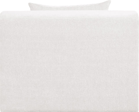 Willow Cream Chenille Fabric Upholstered Armless Chair, 1 Piece
