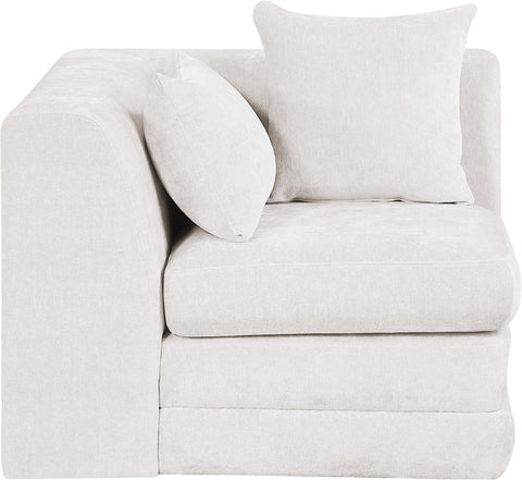 Willow Cream Chenille Fabric Upholstered Corner Chair, 1 Piece