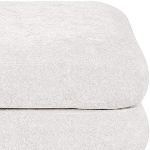 Willow Cream Chenille Fabric Upholstered Ottoman, 1 Piece