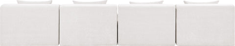 Willow 152" Cream Chenille Fabric Upholstered Sofa, 4-Piece