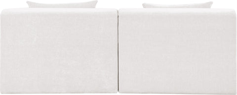 Willow 76" Cream Chenille Fabric Upholstered Sofa, 2-Piece
