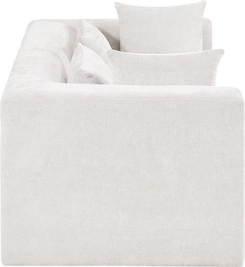 Willow 76" Cream Chenille Fabric Upholstered Sofa, 2-Piece (Style 2)