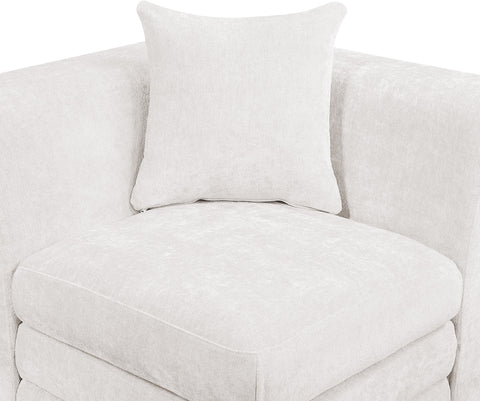 Willow 152" Cream Chenille Fabric Upholstered 7Pc. Sectional, 7-Piece