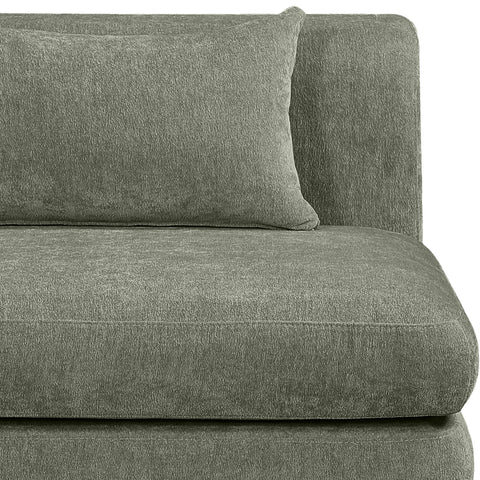 Willow Green Chenille Fabric Upholstered Armless Chair, 1 Piece