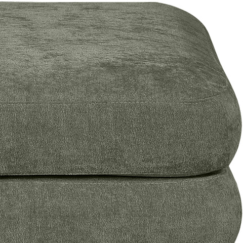 Willow Green Chenille Fabric Upholstered Ottoman, 1 Piece