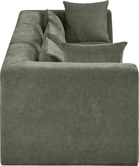 Willow 114" Green Chenille Fabric Upholstered Sofa, 3-Piece (Style 2)