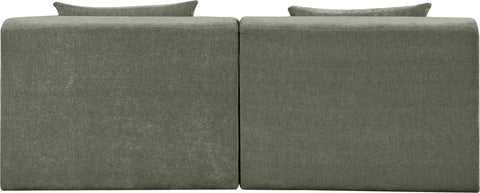 Willow 76" Green Chenille Fabric Upholstered Sofa, 2-Piece