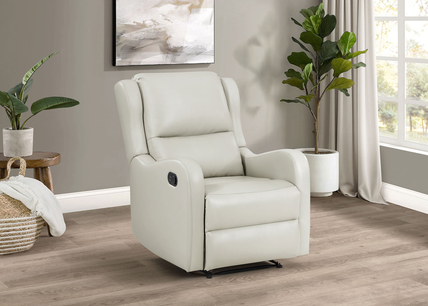 calandra upholstered english arm recliner chair ivory