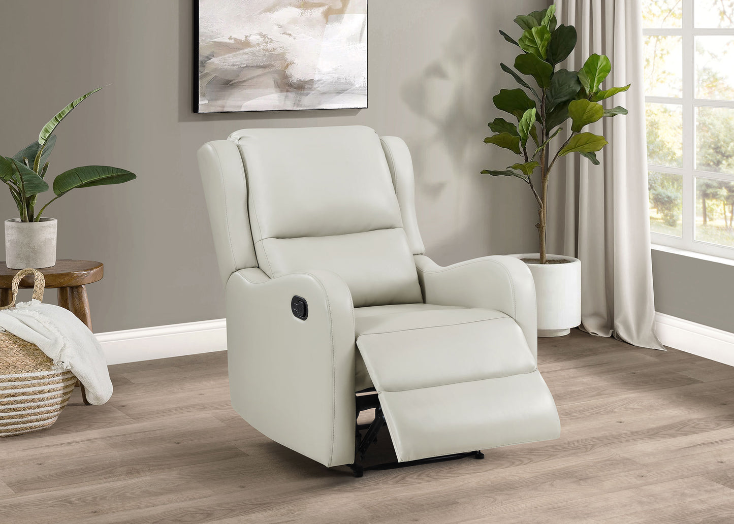 calandra upholstered english arm recliner chair ivory