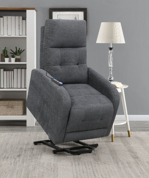 Turner Upholstered Power Lift Massage Chair CharcoalCharcoal