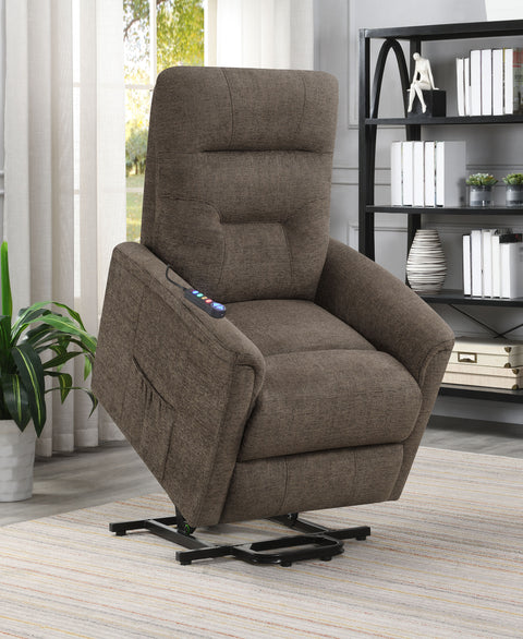 Jason Upholstered Power Lift Massage Chair BrownBrown