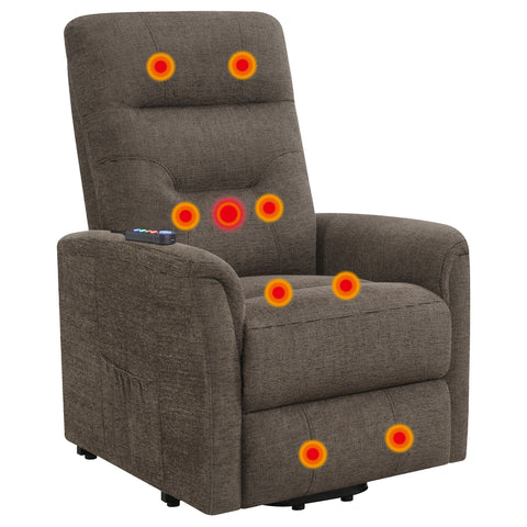 Jason Upholstered Power Lift Massage Chair BrownBrown