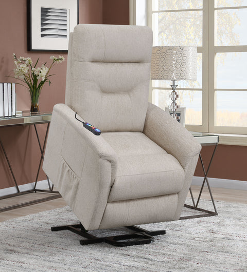 Jason Upholstered Power Lift Massage Chair BeigeBeige