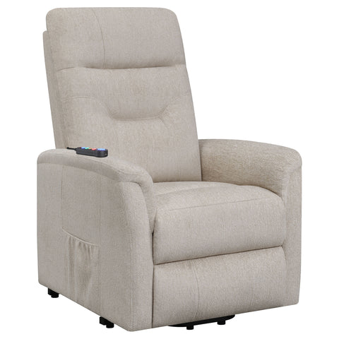 Jason Upholstered Power Lift Massage Chair BeigeBeige