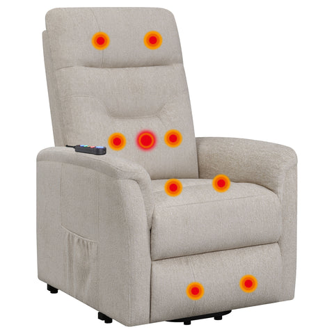 Jason Upholstered Power Lift Massage Chair BeigeBeige