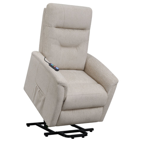 Jason Upholstered Power Lift Massage Chair BeigeBeige