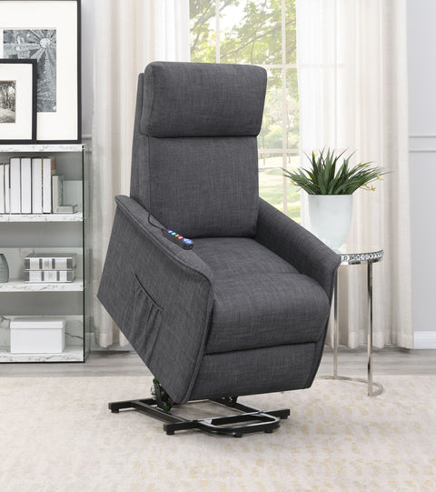 Jonelle Upholstered Power Lift Massage Chair CharcoalCharcoal