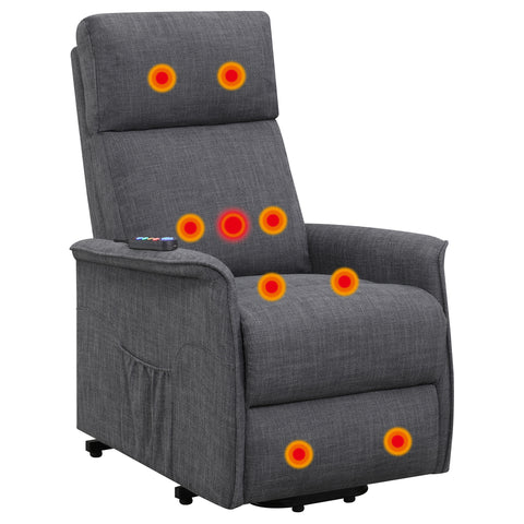 Jonelle Upholstered Power Lift Massage Chair CharcoalCharcoal