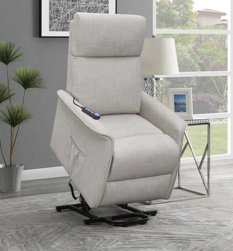 Jonelle Upholstered Power Lift Massage Chair BeigeBeige