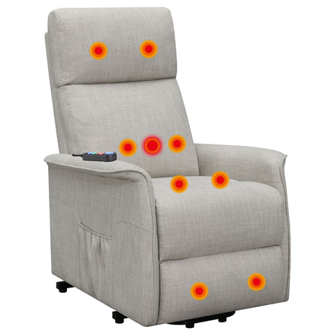 Jonelle Upholstered Power Lift Massage Chair BeigeBeige