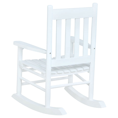 Toni Slat Back Solid Wood Kids Rocking Chair WhiteWhite