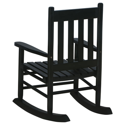 Toni Slat Back Solid Wood Kids Rocking Chair BlackBlack