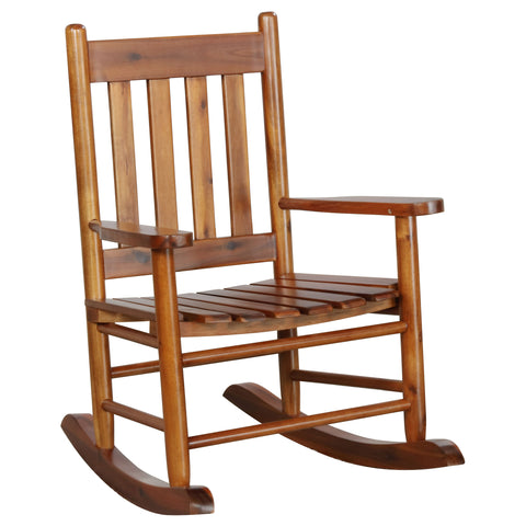 Toni Slat Back Solid Wood Kids Rocking Chair Golden BrownGolden Brown