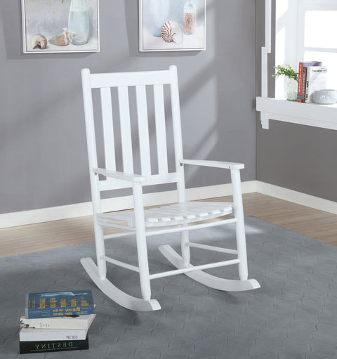 Toni Slat Back Solid Wood Rocking Chair WhiteWhite
