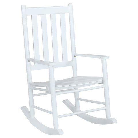 Toni Slat Back Solid Wood Rocking Chair WhiteWhite
