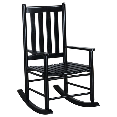 Toni Slat Back Solid Wood Rocking Chair BlackBlack