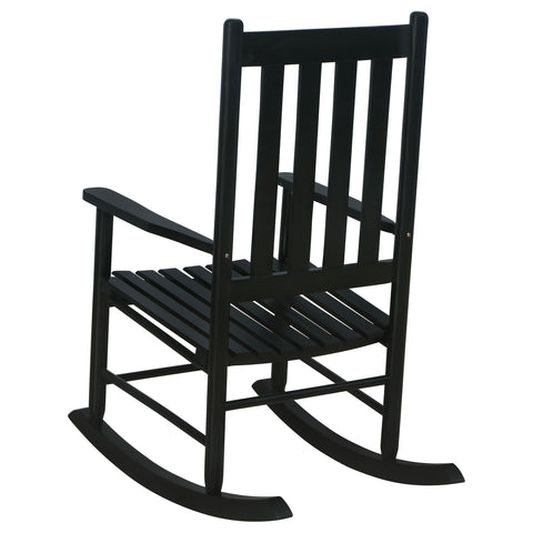 Toni Slat Back Solid Wood Rocking Chair BlackBlack