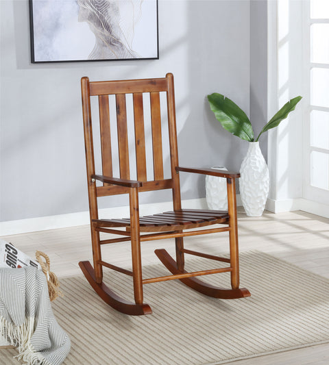 Toni Slat Back Solid Wood Rocking Chair Golden BrownGolden Brown