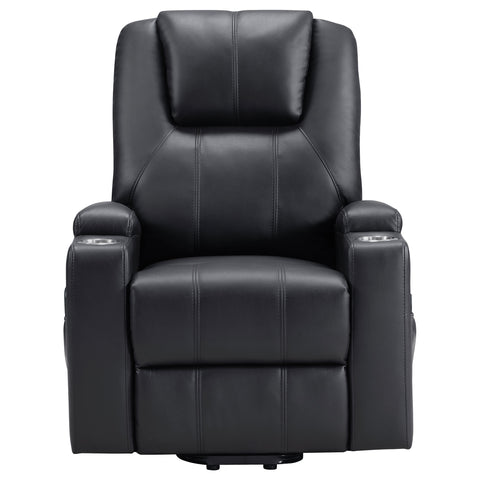 Dale Upholstered Power Lift Massage Recliner BlackBlack