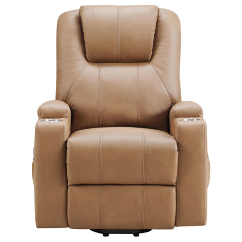 Dale Upholstered Power Lift Massage Recliner CamelCamel