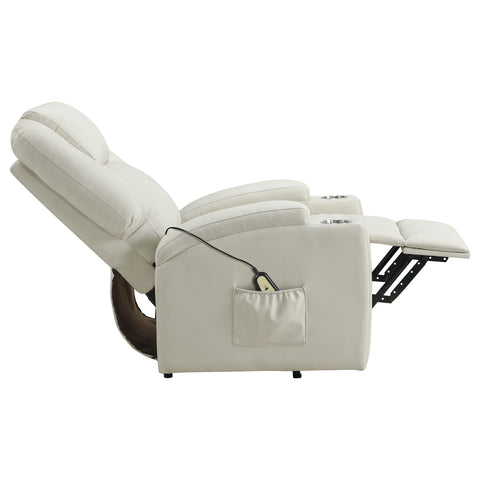 Chapman Faux Leather Power Lift Massage Recliner Ivory