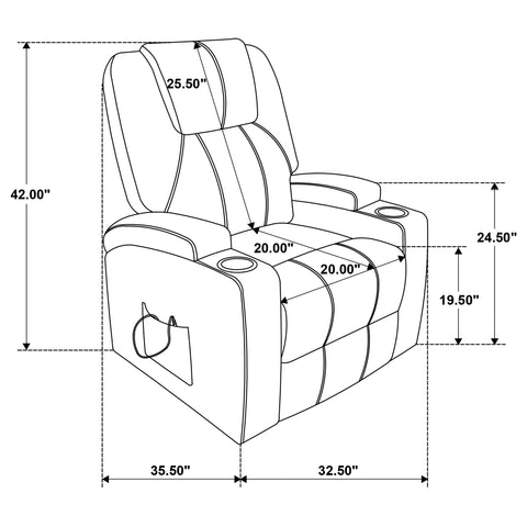 Chapman Faux Leather Power Lift Massage Recliner Ivory