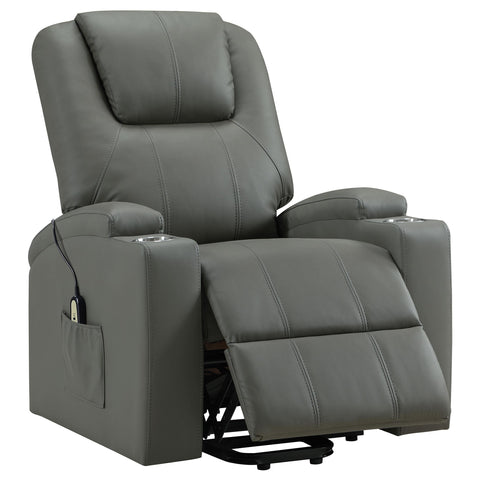 Chapman Faux Leather Power Lift Massage Recliner Grey