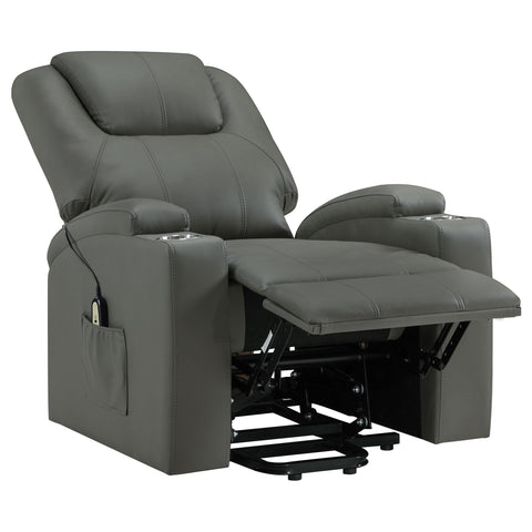 Chapman Faux Leather Power Lift Massage Recliner Grey