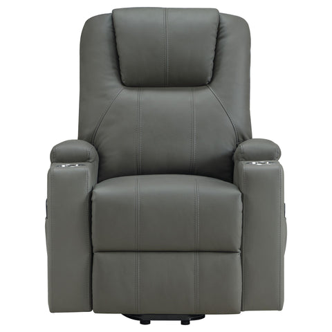Chapman Faux Leather Power Lift Massage Recliner Grey