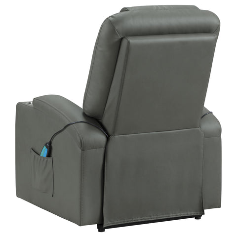 Chapman Faux Leather Power Lift Massage Recliner Grey