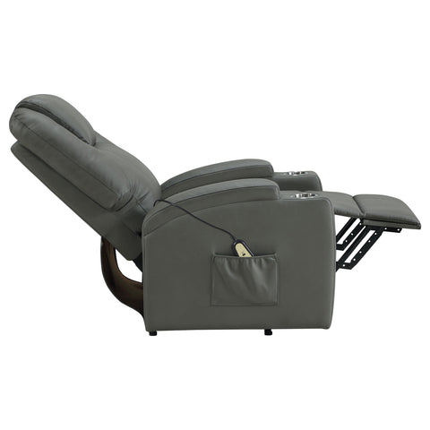 Chapman Faux Leather Power Lift Massage Recliner Grey