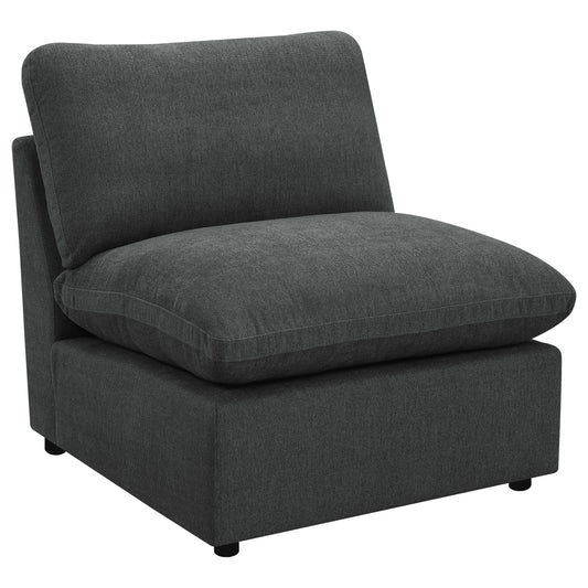 Yvette Modular Armless Chair Dark GreyDark Grey